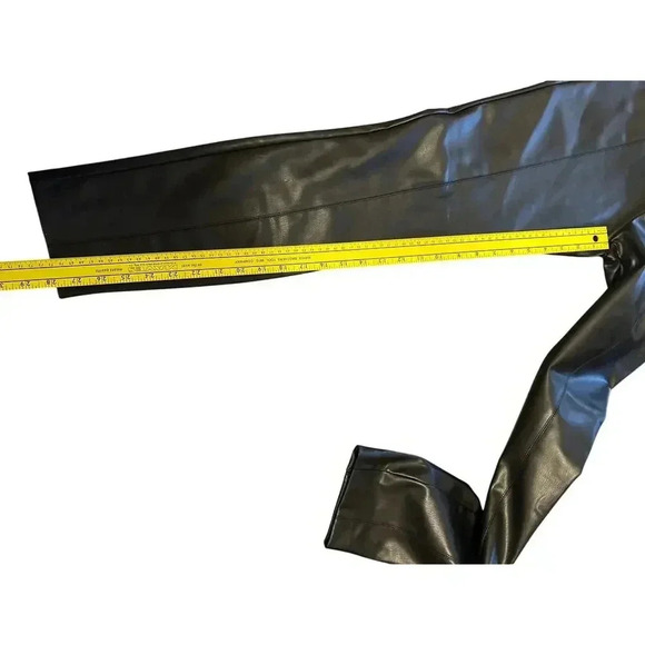 ZARA Faux Leather Side Zip Pants Black Size M - Picture 6 of 7